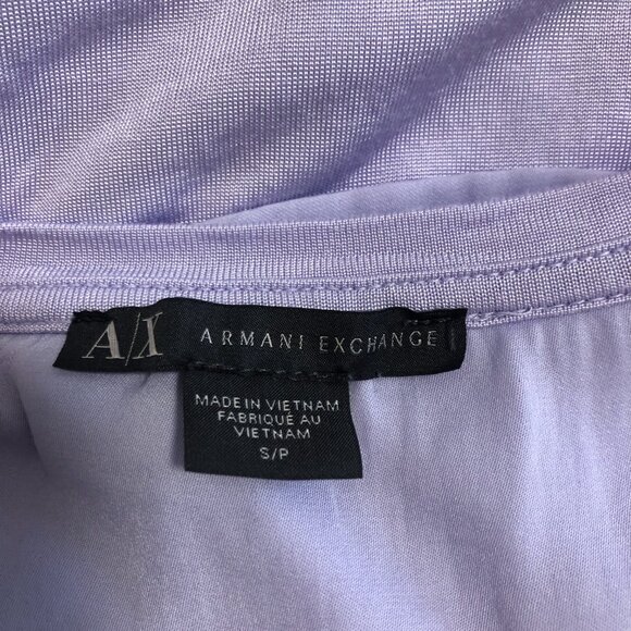3/$25 ❥ Armani Exchange V Neck Lightweight Lavender Pastel Viscose Top Tee Small - Picture 8 of 11